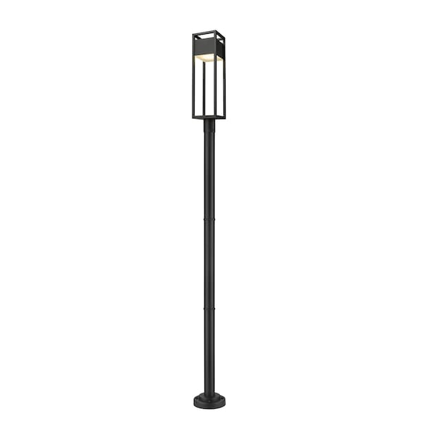 Z-Lite Barwick 1 Light Outdoor Post Mounted Fixture, Black & Etched 585PHBR-567P-BK-LED - main